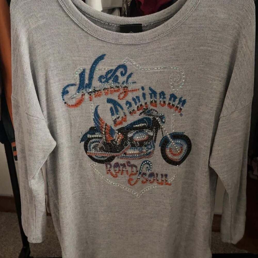 Harley-Davidson Road Soul Embellished Braided Sleeve Top